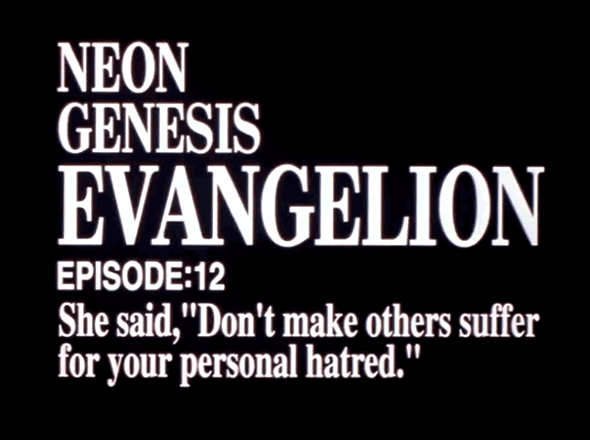 EPISODE:12 She said, "Don't make others suffer for your personal hatred." / Neon Genesis EVANGELION